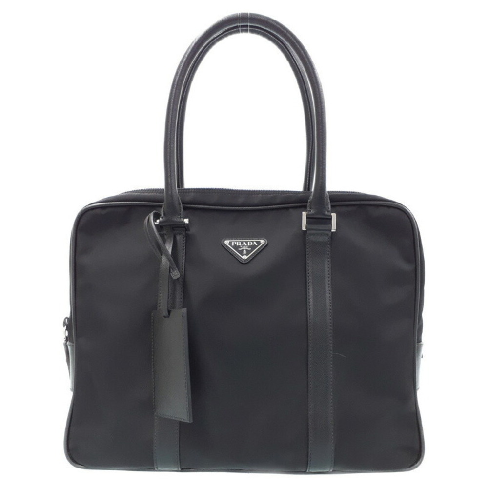 Prada leather saffiano nylon Black briefcase - Picture 2 of 9
